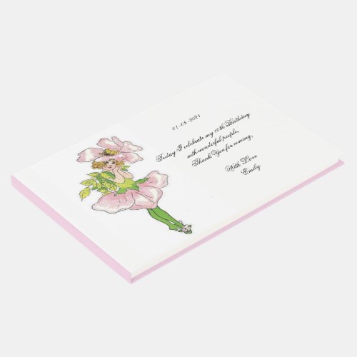 Kids Birthday Party Briar Rose Cute Flower Girl Guest Book
