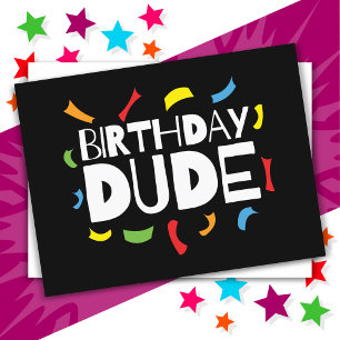 Kids Birthday Party Celebration Birthday Dude Postcard
