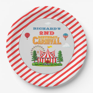 Kid's Birthday Party Circus carnival Theme Paper Plates