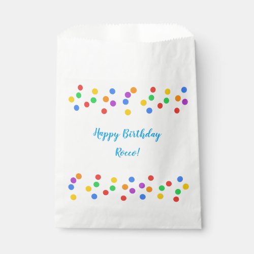 Kids Birthday Party Colorful Confetti Dots Custom Favor Bag