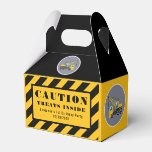 Kid's Birthday Party Construction Truck Thank You Favor Boxes