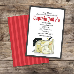 Kids Birthday Party Cool Pirate Custom Invitation