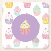 kids birthday party cupcake pastel pattern