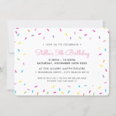 KIDS BIRTHDAY PARTY cute colorful bright sprinkles Invitation (Front)