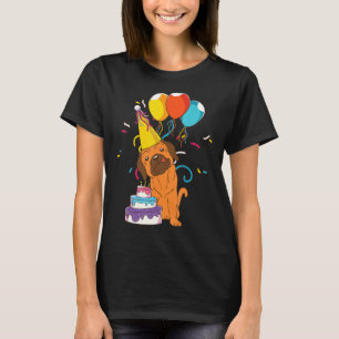 Kids Birthday Party Cute Dog Animal Pet Owner Pug T-Shirt