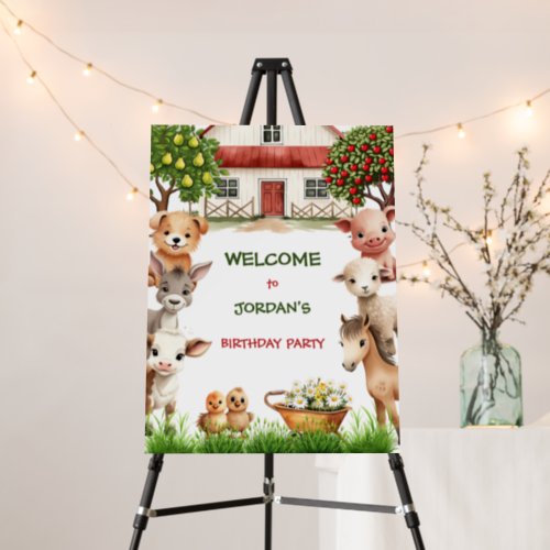 Kids Birthday Party Farm Animals for Boy Foam Board