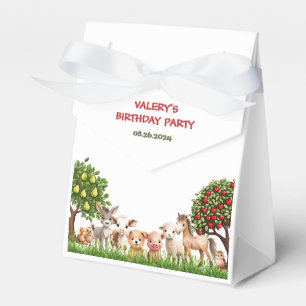 Kids Birthday Party Farm Animals for Girl Favor Boxes