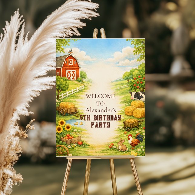 kids birthday party, farm birthday party, farm ani foam board (Creator Uploaded)