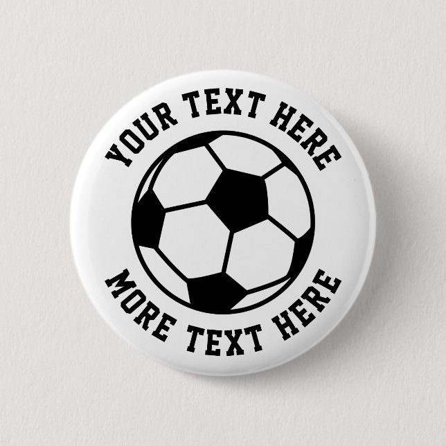 Kid's Birthday party favor celebration soccer ball Button (Front)
