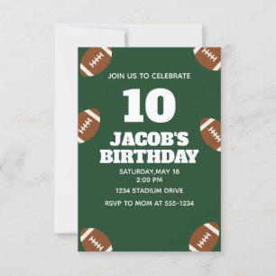Kids Birthday Party -Football Boys Birthday Invite