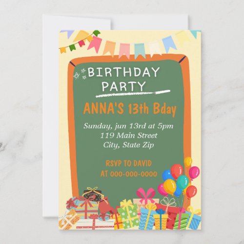 kids Birthday Party Fun Cards