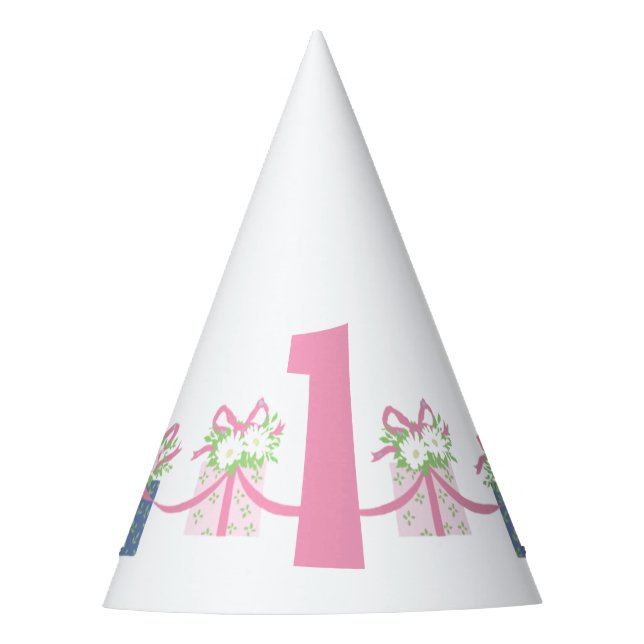 Kids Birthday Party Hat - ONE - Gift Theme (Front)