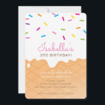 KIDS BIRTHDAY PARTY ice cream cone pink sprinkles Invitation<br><div class="desc">by kat massard >>> www.simplysweetPAPERIE.com <<< A super cute icecream cone themed invitation design for your child's BIRTHDAY. Wow your friends and family with this little number ;D Setup as a template it is simple for you to add your own details, or hit the customize button and you can add...</div>
