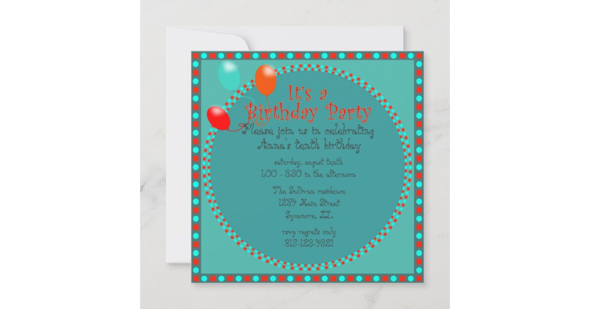 Kid's Birthday Party invitation | Zazzle