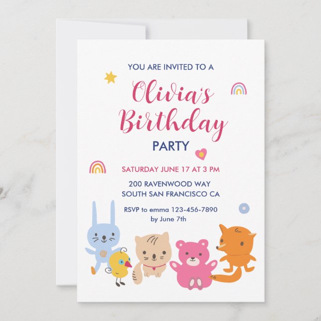 Kids Birthday party Invitation (Front)