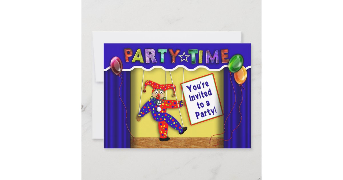 Kids' Birthday Party Invitation, Puppets Invitation Zazzle