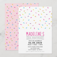 KIDS BIRTHDAY PARTY INVITE colorful sprinkles