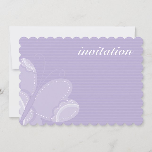 KIDS BIRTHDAY PARTY INVITE flutterby butterfly (Front)