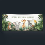 Kids Birthday Party Jungle Safari Animals for Boy Banner<br><div class="desc">Kids Birthday Party Jungle Safari Animals for Boy Banner. A safari-themed banner featuring all sorts of jungle animals will be a hit with your little one and his guests.</div>