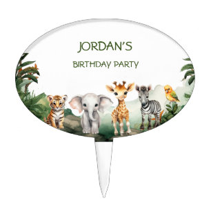 Kids Birthday Party Jungle Safari Animals for Boy Cake Topper
