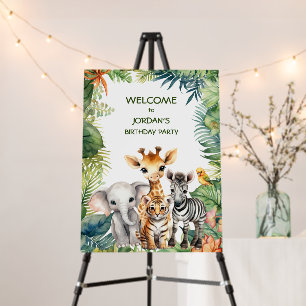 Kids Birthday Party Jungle Safari Animals for Boy Foam Board