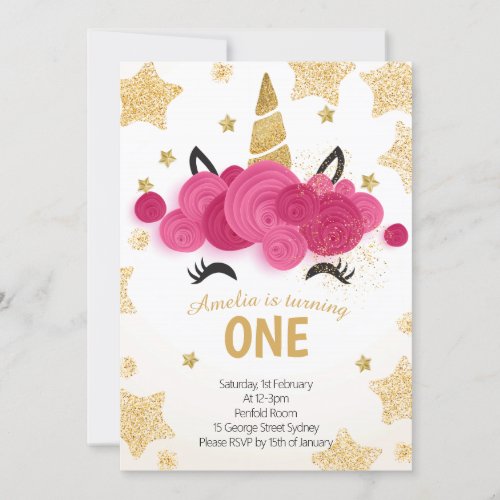 Kids Birthday Party Magic Unicorn Invitation