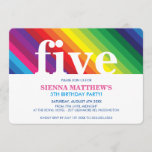 KIDS BIRTHDAY PARTY modern colorful bold rainbow Invitation<br><div class="desc">A trendy, simple design for your child's BIRTHDAY PARTY INVITATIONS. Wow your friends and family with this little number ;DSetup as a template it is simple for you to add your own details, add your photo or hit the customize button and you can add or change text, fonts, sizes etc...</div>
