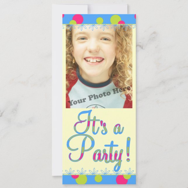 Kids Birthday Party Photo Invitations (Front)