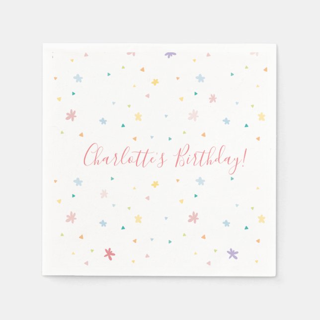 KIDS BIRTHDAY PARTY pretty pastel colors pattern Napkins (Front)