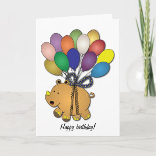 Kids birthday Party: Rhino Card