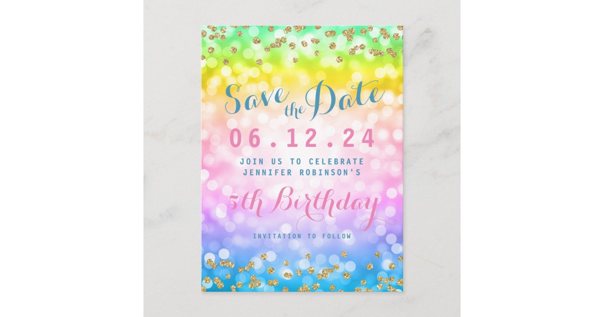 Kids Birthday Party Save The Date Unicorn Rainbow Announcement Postcard Zazzle Com Kids Birthday Party Save The Date Unicorn Rainbow Announcement Postcard Zazzle Com