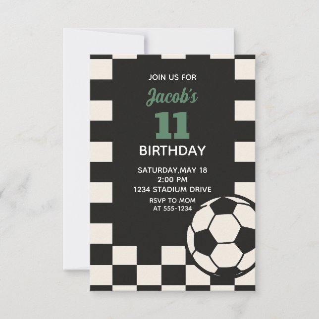 Kids Birthday Party - Soccer Boys Birthday Invite (Front)