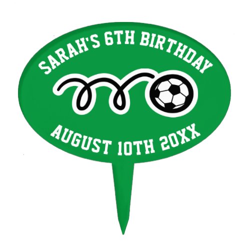 Kids Birthday party soccer sport cake topper