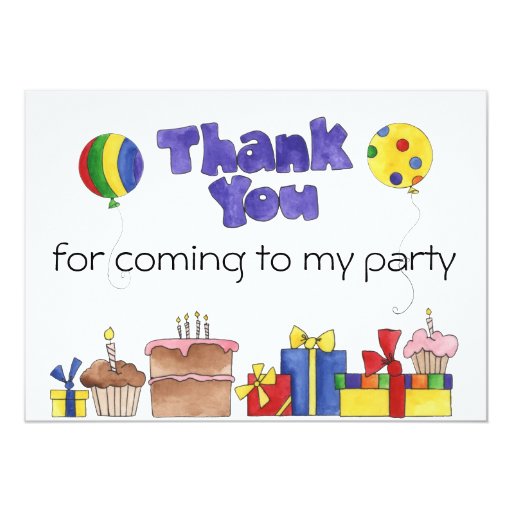 Kids Birthday Party Thank You cards Personalized I | Zazzle