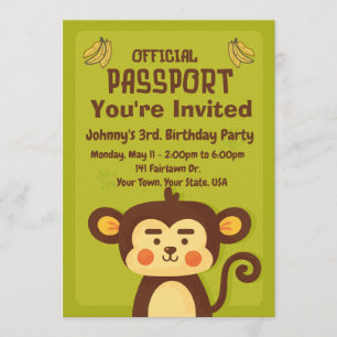 Kid's Birthday Passport Party Invitation