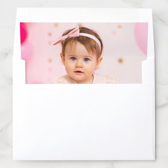 Kid's Birthday Photo Wedding Envelope Liner (In Envelope)