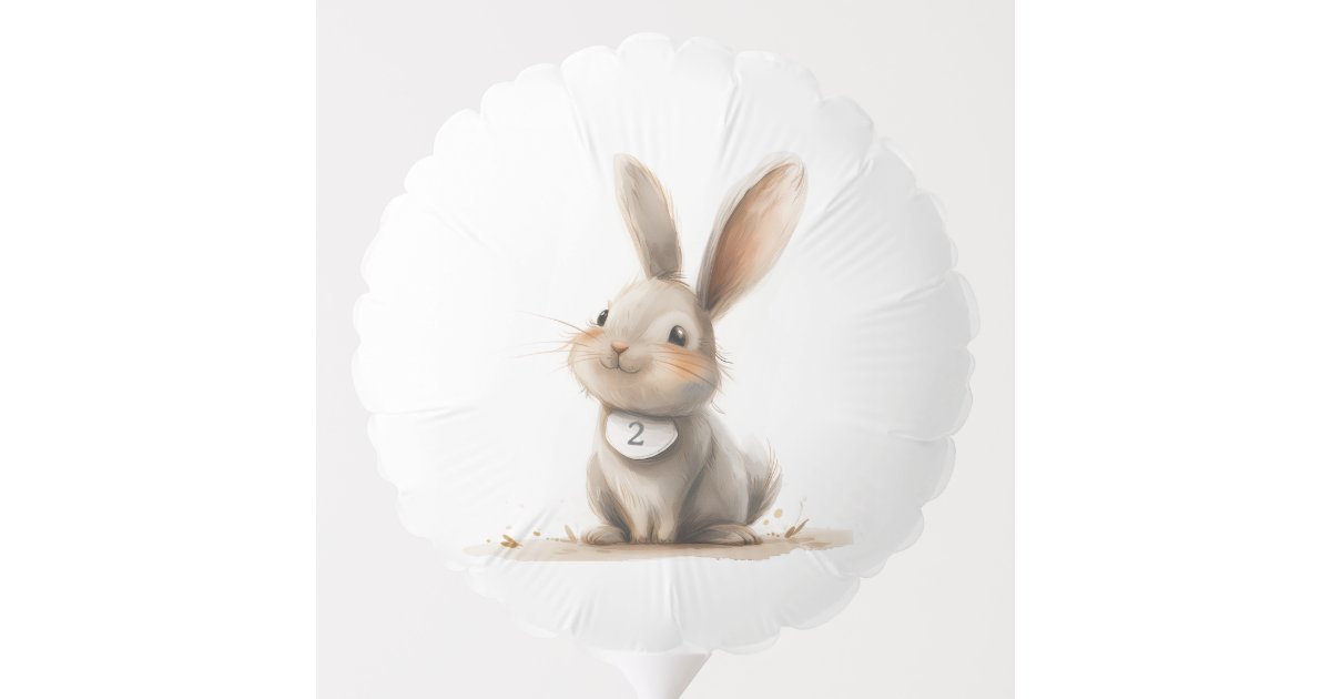 Kids Birthday Pink Bunny Balloon | Zazzle