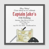 Kids Birthday Pirate Treasure Map Party Invitation (Front)