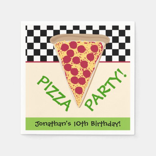 Kids Birthday Pizza Party Napkins