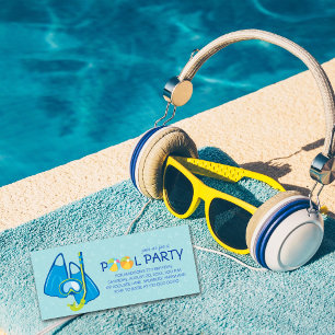 Kids Birthday Pool Party Invitations