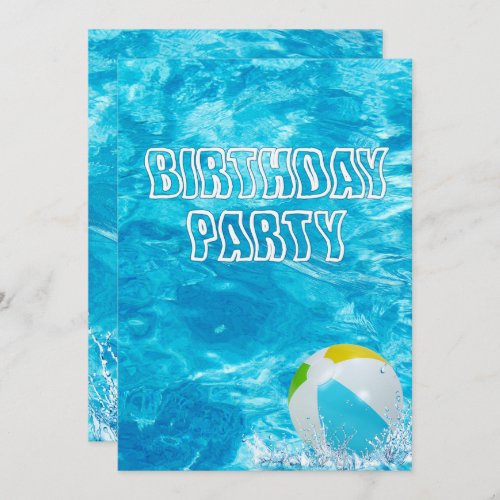 Kids Birthday Pool Party Invite
