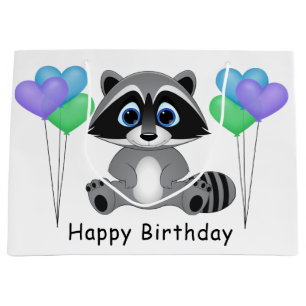 Kids Birthday Raccoon Gift Bag