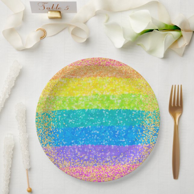 Kids Birthday - Rainbow Paper Plates (Wedding)