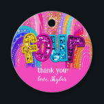 Kids Birthday Rainbow Party Design Favor Tags<br><div class="desc">🌈✨ Celebrate turning Four in style with this bright and sparkly rainbow sequin favor tag! 🎂💖 Perfect for little ones who love color, glitter, and fun, this tag adds a magical finishing touch to goodie bags, party favors, or gifts 🎉 Featuring: - Vibrant rainbow arches 🌈 - Glittery sequin-style letters...</div>