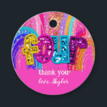 Kids Birthday Rainbow Party Design Favor Tags<br><div class="desc">🌈✨ Celebrate turning Four in style with this bright and sparkly rainbow sequin favor tag! 🎂💖 Perfect for little ones who love color, glitter, and fun, this tag adds a magical finishing touch to goodie bags, party favors, or gifts 🎉 Featuring: - Vibrant rainbow arches 🌈 - Glittery sequin-style letters...</div>