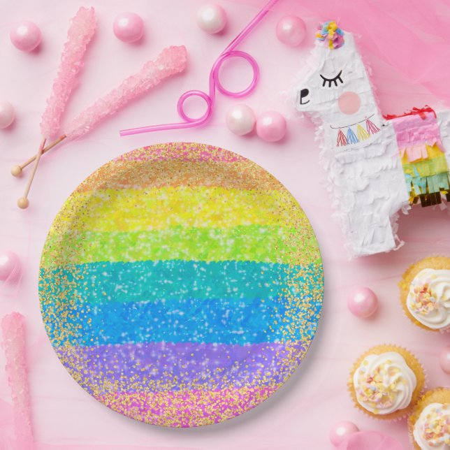 Kids Birthday - Rainbow Party Paper Plates (Party)