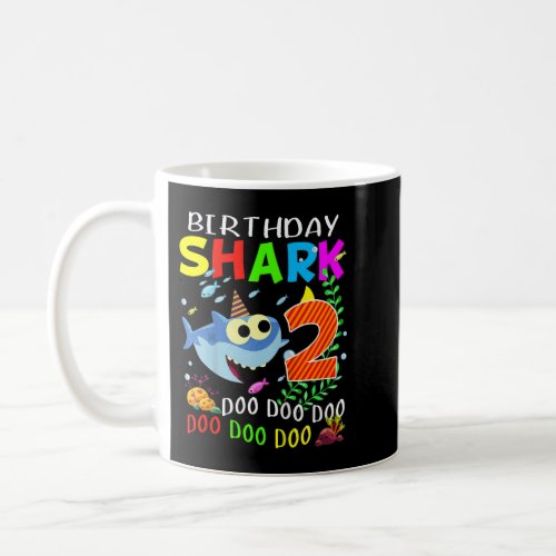 Kids Birthday Shark 2 Years Old Boys and Girls 2nd Coffee Mug