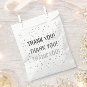 Kid's Birthday Silver Glitter Favor Bag