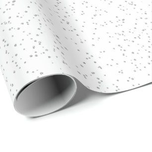 Kid's Birthday Silver Glitter Wrapping Paper