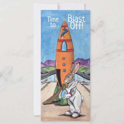 Kids Birthday Space Rocket Rabbit Spaceport Fun